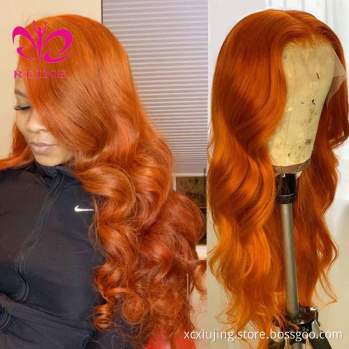 New design Body wave lace frontal wig REINE ombre color body wave hair lace front wig with baby hair double drawn human hair wig